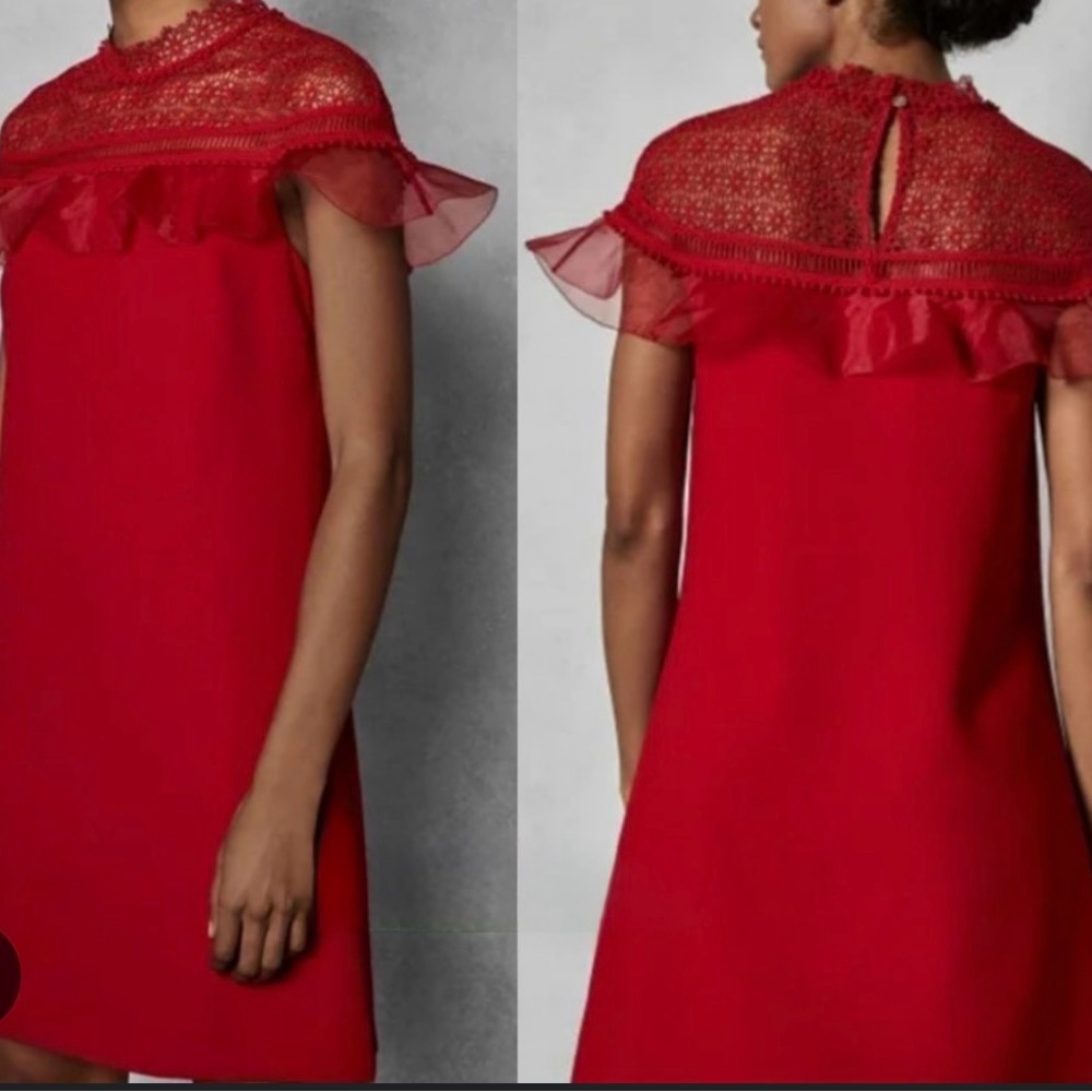 Ted Baker Scarlet Lace Mini Dress ❤️